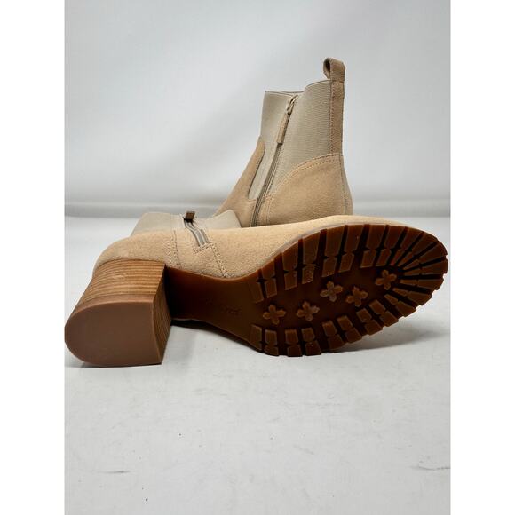 Brand New Violet & Red Women's 8 Tan Loaded Knit Cuff Booties Boots - Picture 9 of 10